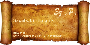 Szombati Patrik névjegykártya