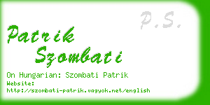 patrik szombati business card